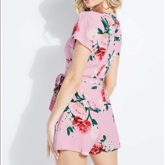 GUESS Olivette Pink Floral Romper - Picture 2 of 3